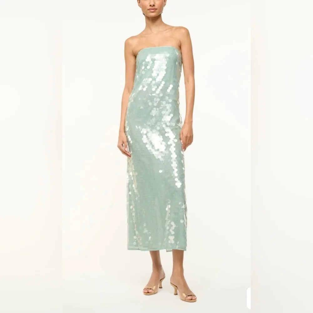 New STAUD Casey Dress Mist Size 2 - Picture 1 of 16
